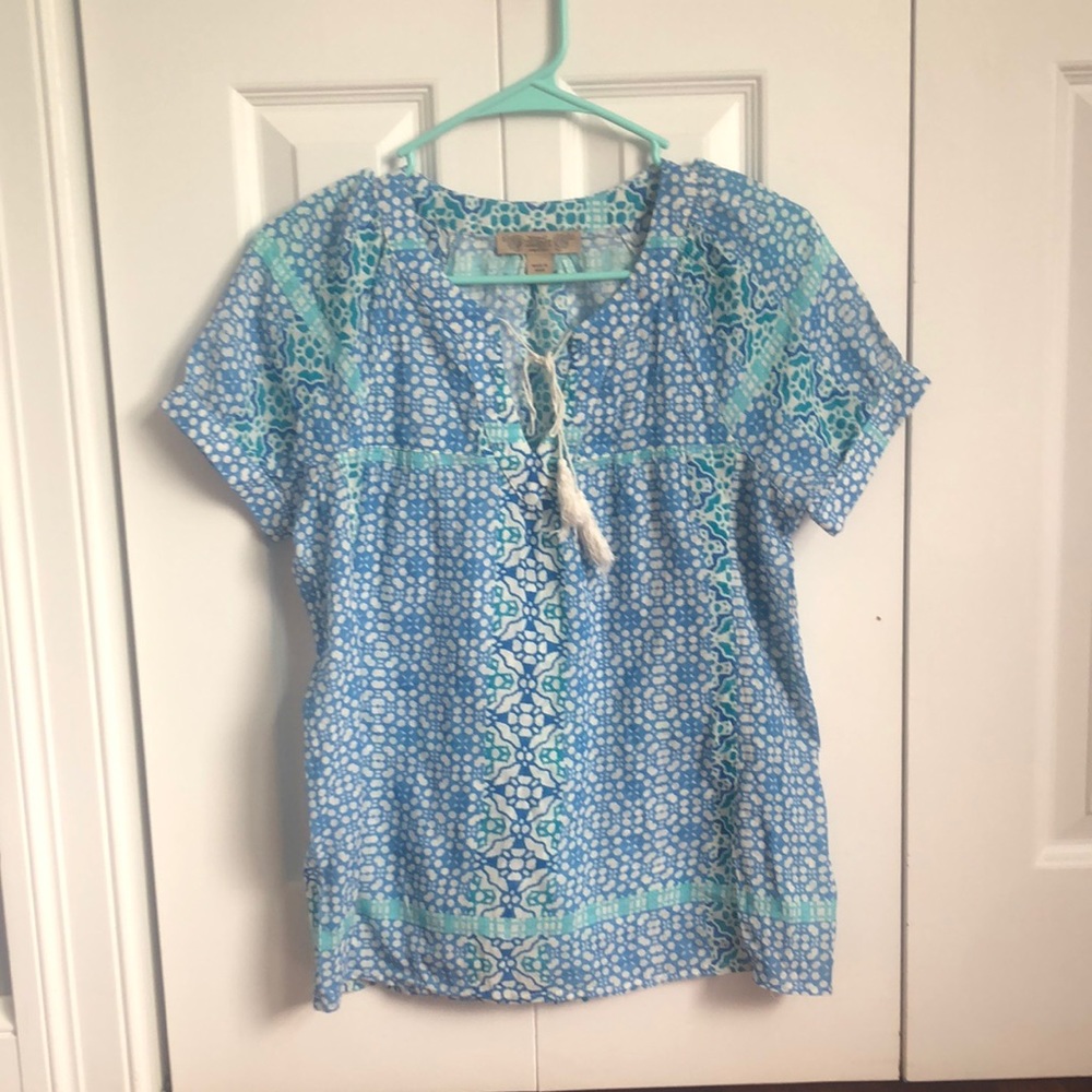 blue boho top